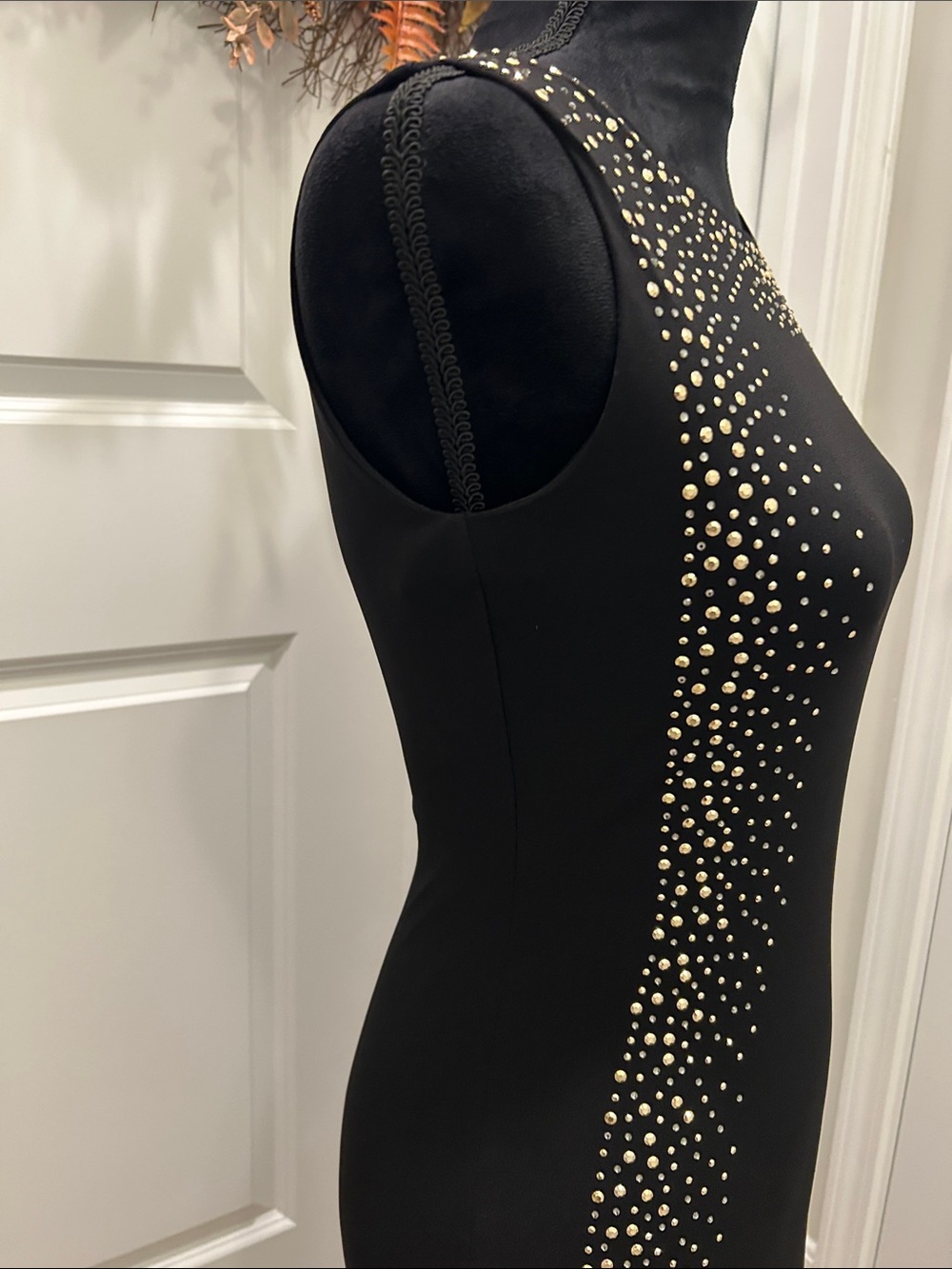Calvin Klein Black Sleeveless Studded Sheath Dress Size Small - Picture 11 of 16